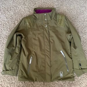 Girls size 14 Spyder jacket Army Green